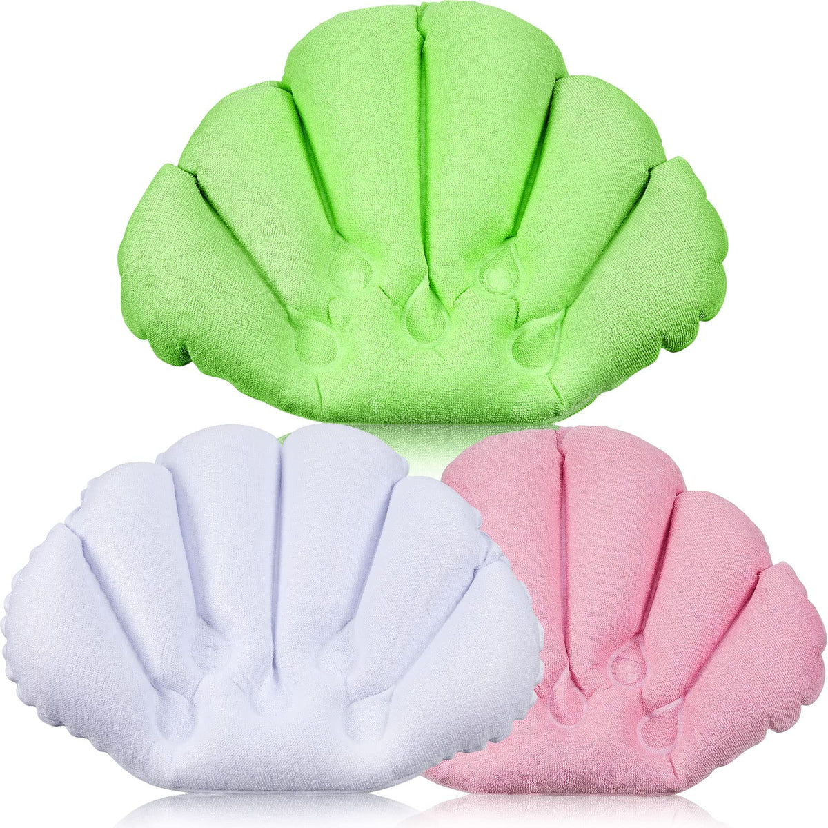 Jetec almohada de baño inflable concha rosa ofrece soporte cómodo para el cuello.