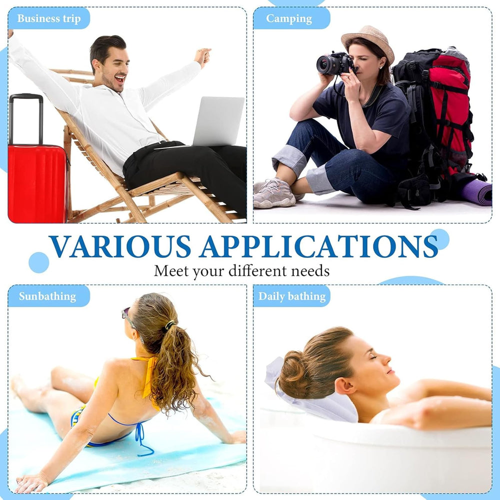 Jetec almohada inflable para baño, portátil para viajar y usar en casa.