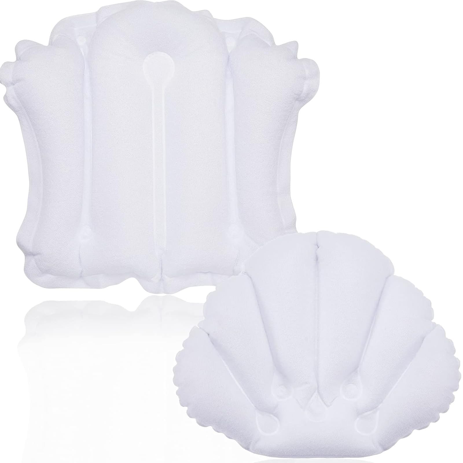 Jetec almohada inflable para baño, superficie terry suave para mayor confort.