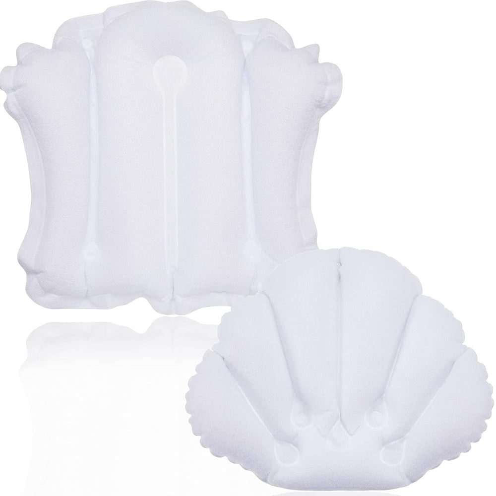 Jetec almohada inflable para baño, superficie terry suave para mayor confort.