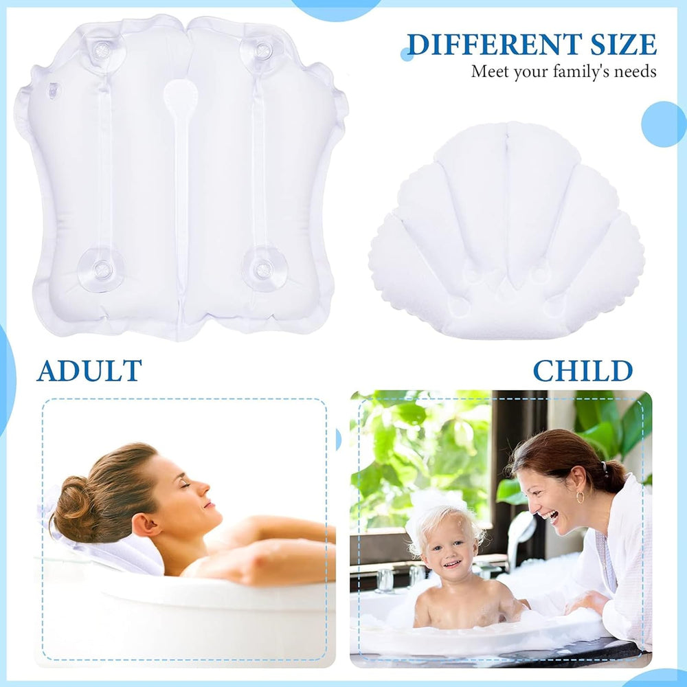 Jetec almohada inflable para baño, tamaño ajustable para bañeras de diferentes tamaños.