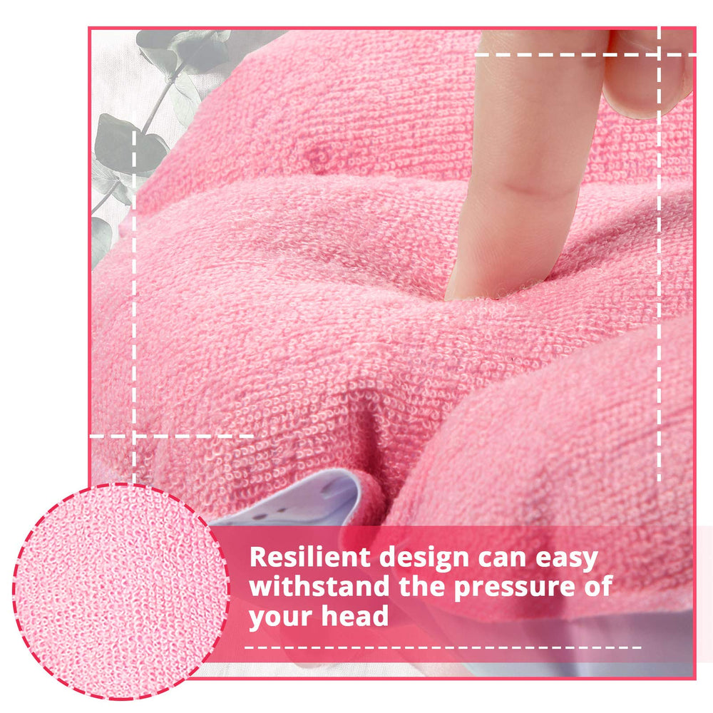 Almohada inflable Jetec con funda terry para mayor confort al baño.