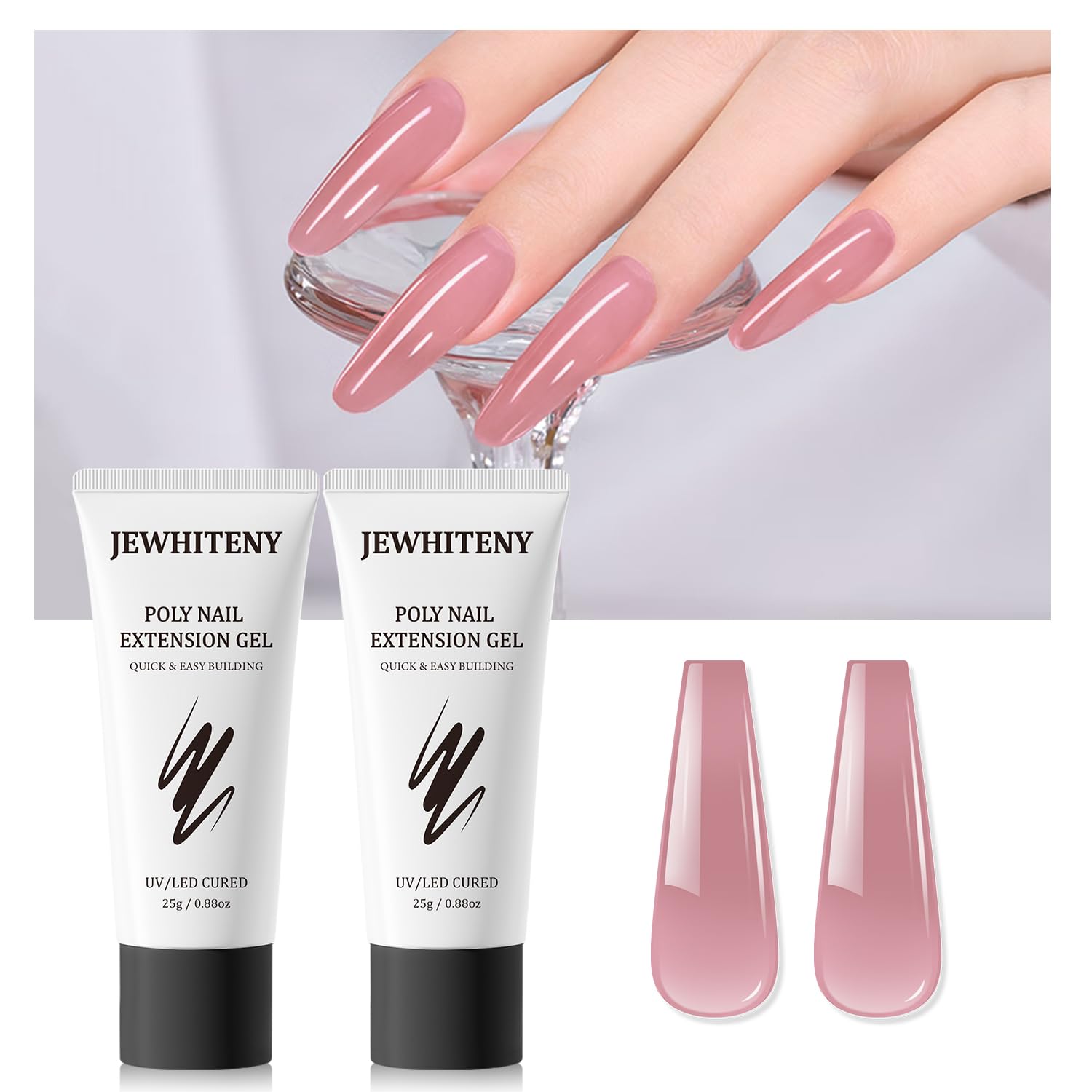 JEWHITENY gel-de-unas rosa-palido, acabado natural y duradero para uso diario.