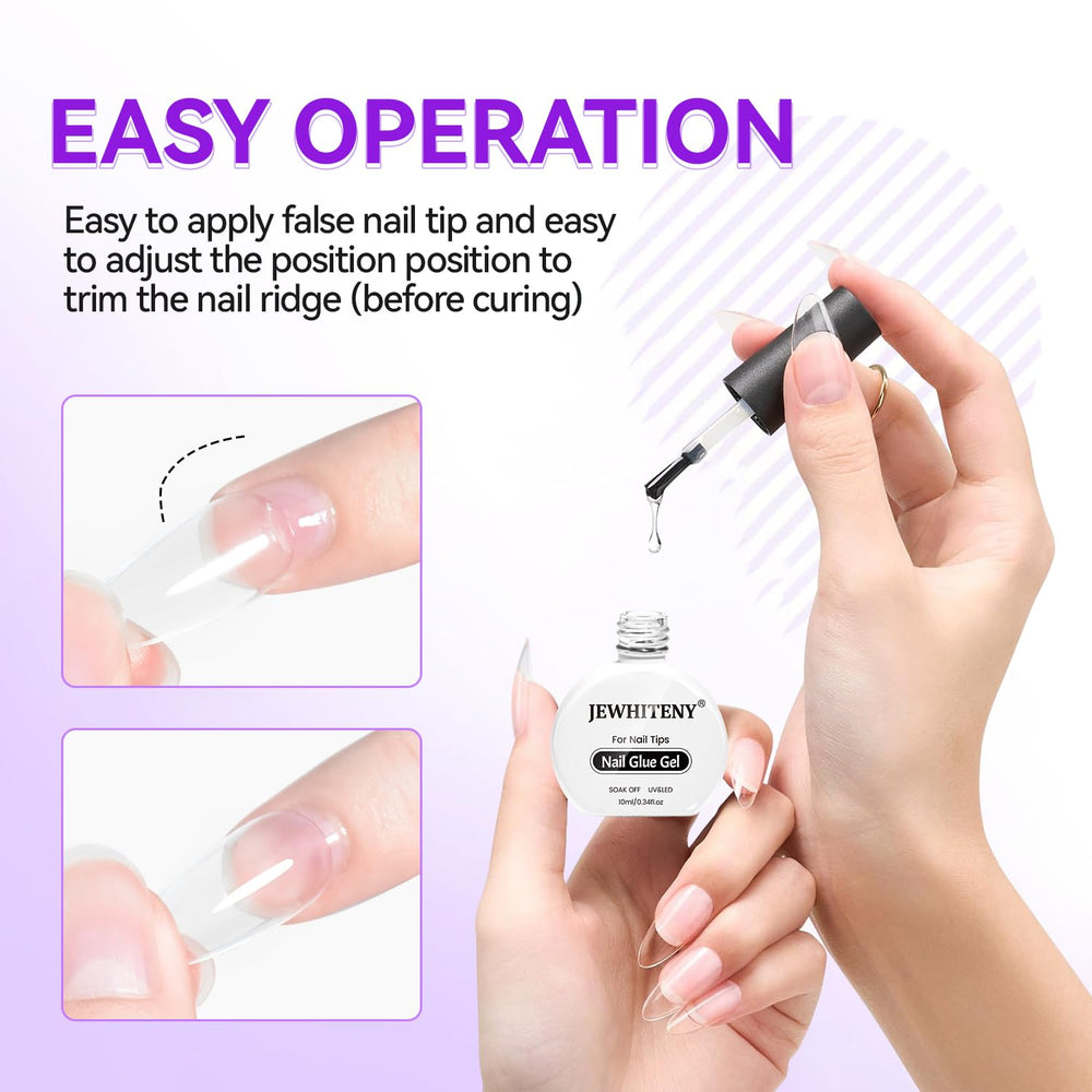 JEWHITENY pegamento uñas multiusos ideal para tips, parches y decoración.