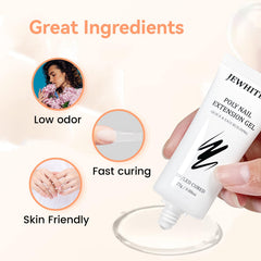JEWHITENY poligel claro para modelado de uñas con acabado natural.