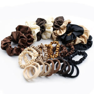 JGQUR scrunchies satin pack neutro para peinados diarios