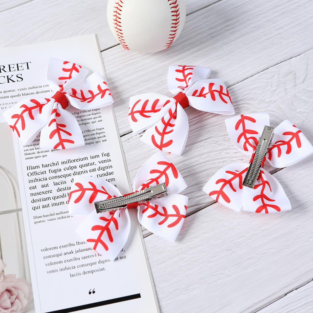 Lazo JiaDuo para niñas: béisbol blanco, 4 pulgadas, para peinados divertidos.