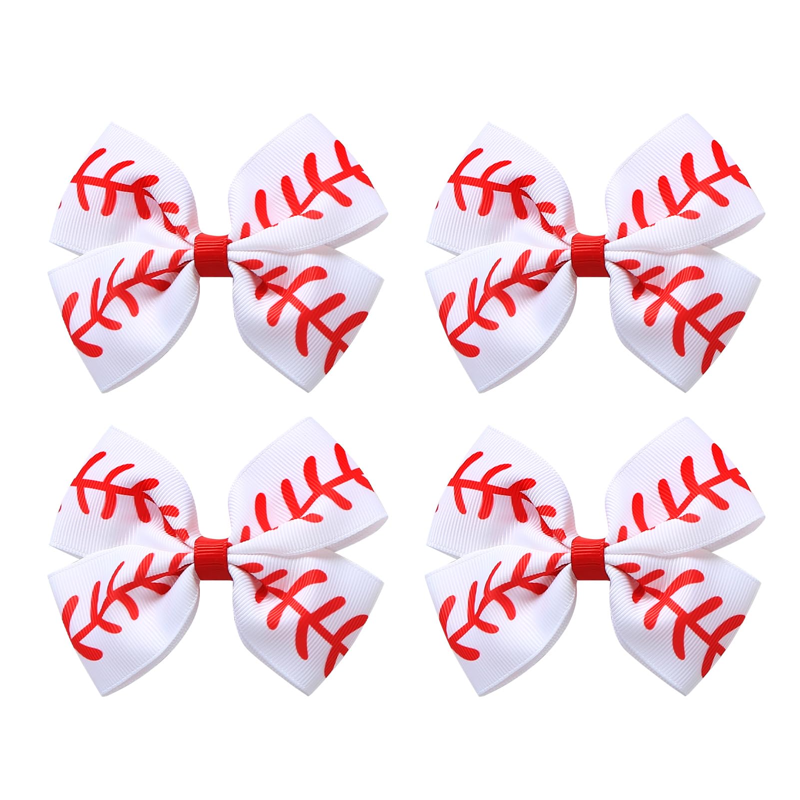 Lazo JiaDuo para cabello estilo béisbol, 4 pulgadas, blanco, ideal para eventos escolares.