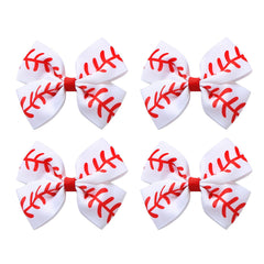 Lazo JiaDuo para cabello estilo béisbol, 4 pulgadas, blanco, ideal para eventos escolares.