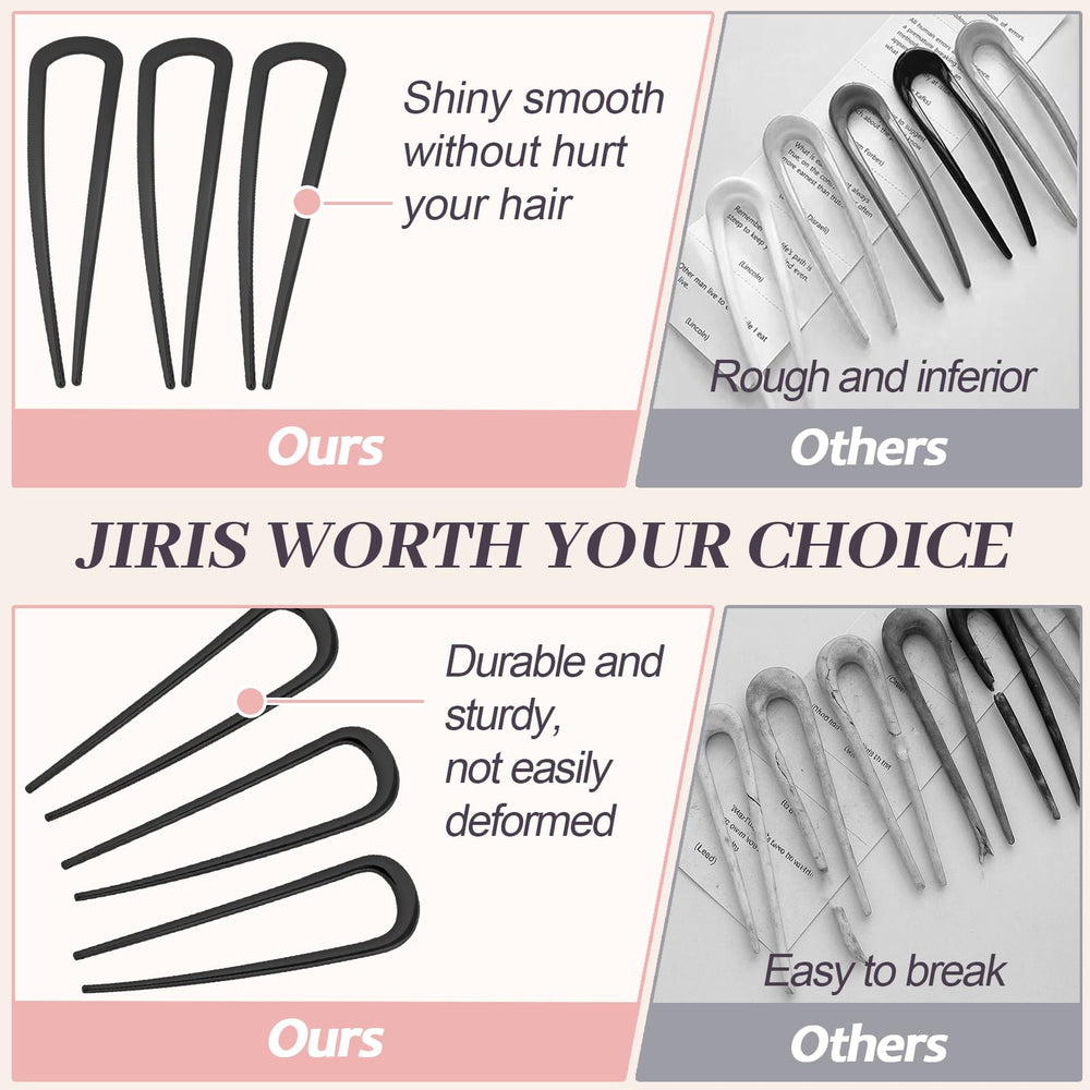 JIRIS pin francés U, acabado lustroso para peinados elegantes.