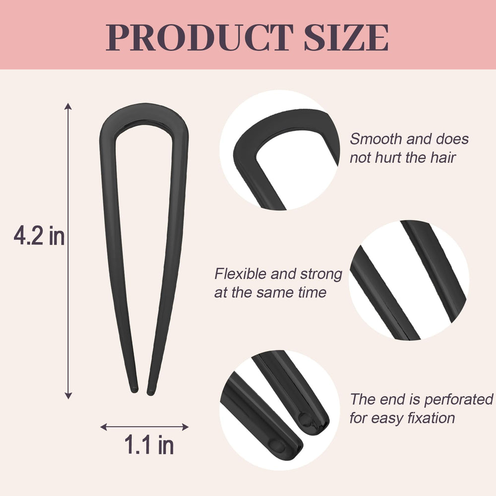 JIRIS pin francés U, ajuste suave y seguro para cabello grueso.