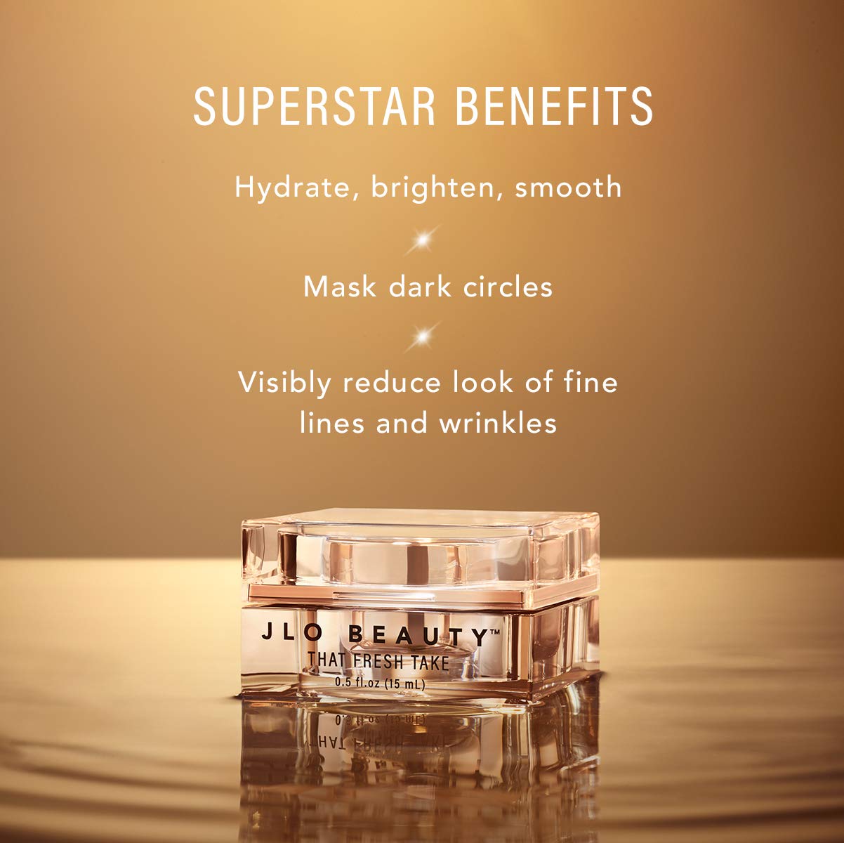 Textura ligera de JLO BEAUTY crema contorno ojos refresca sin grasa