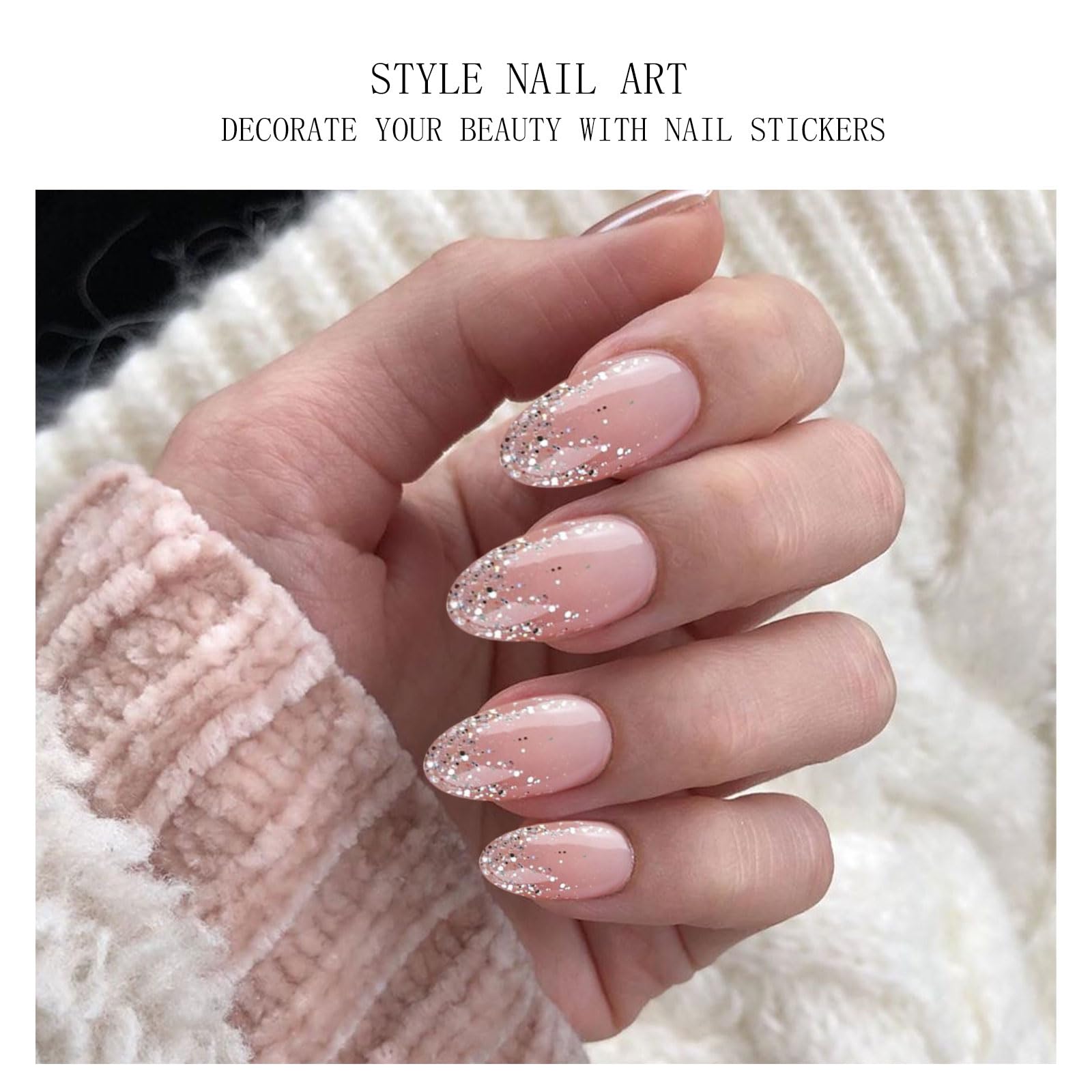 JMEOWIO set pegatinas gel para uñas listo para usar