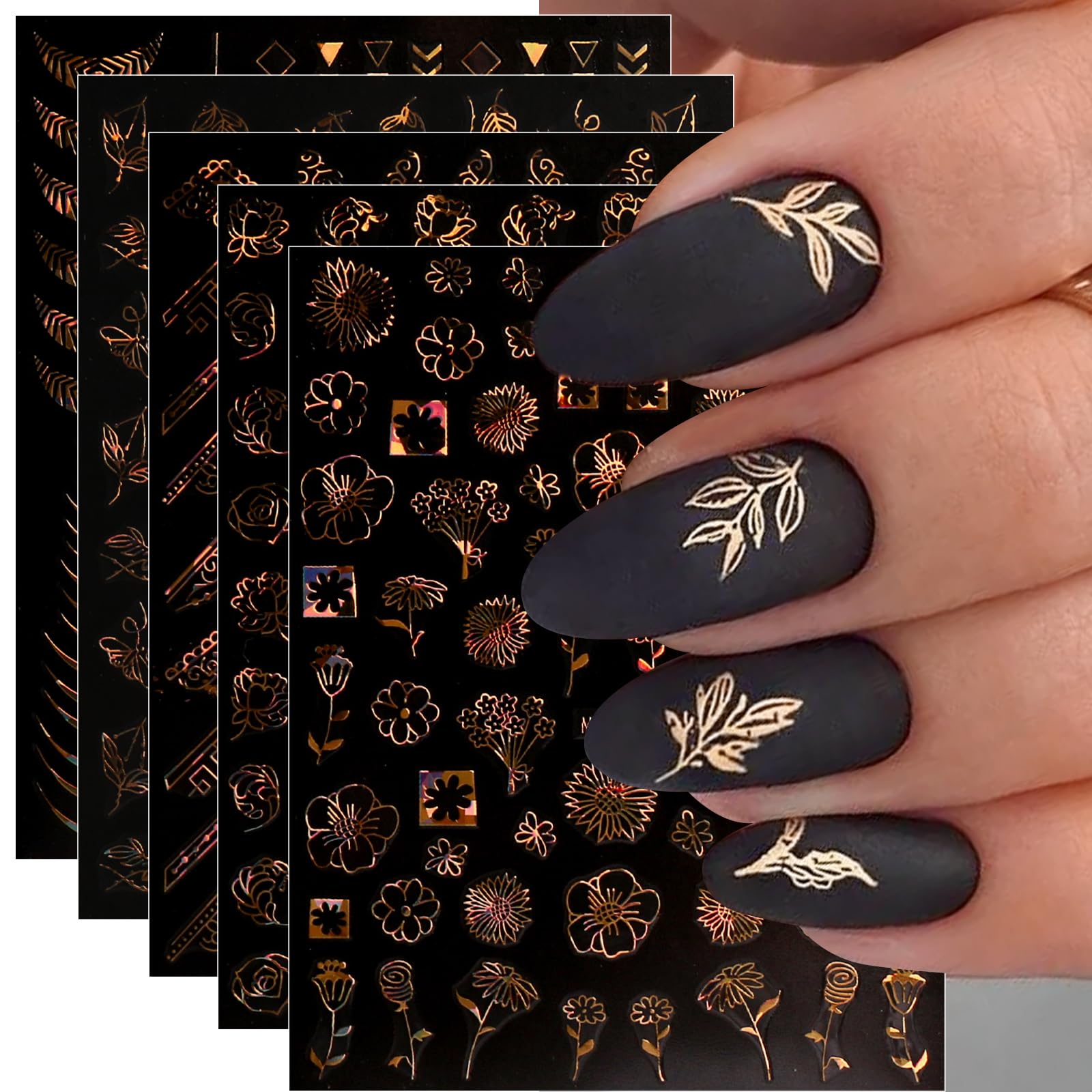 Estampas florales de jmeowio para uñas, look primaveral.