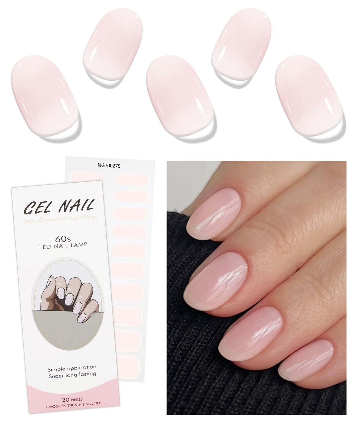 JMEOWIO: paquete con tiras gel para uñas, perfecto para iniciar manicura rápida sin cita.