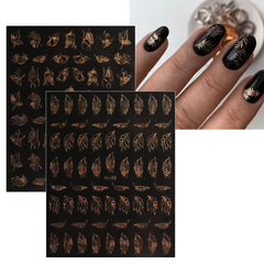 Pegatinas doradas para uñas de jmeowio con brillo suave.