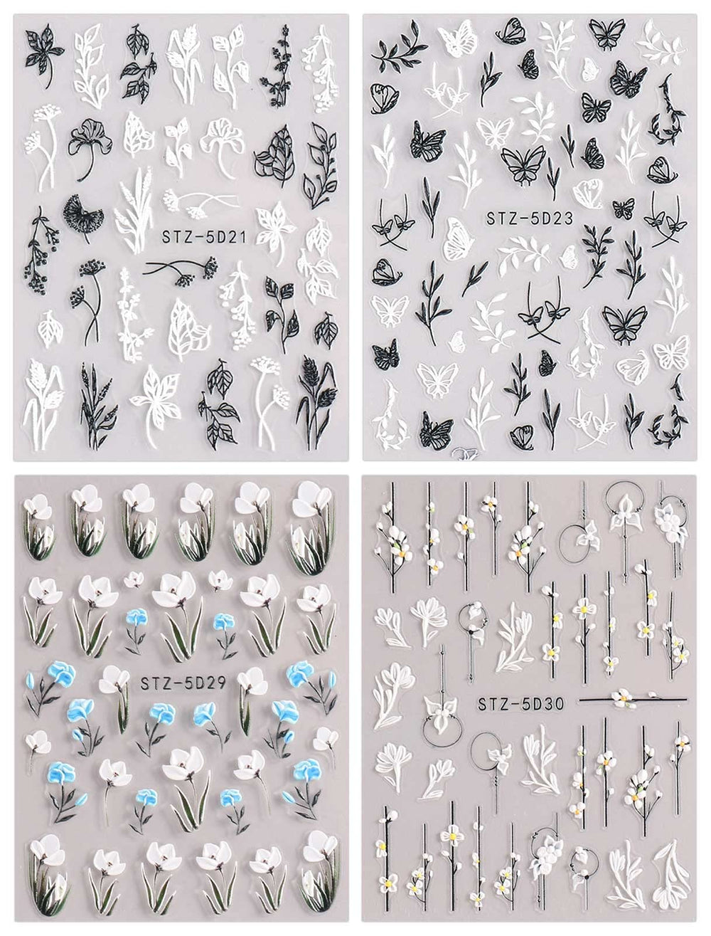 JMEOWIO pegatinas de uñas florales, opción rápida para un look veraniego.