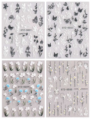 JMEOWIO pegatinas de uñas florales, opción rápida para un look veraniego.