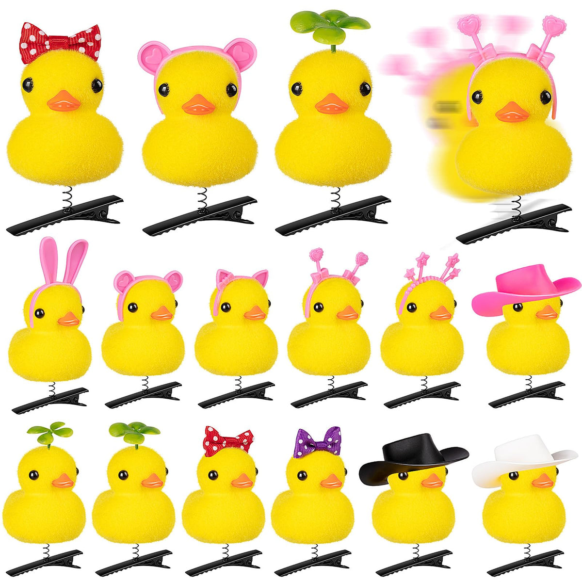 Pinzas de pato JMZYJZH en amarillo con 12 estilos para peinados versátiles.