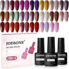 JODSONE botellas gel lentejuelas coloridas para uñas con brillo duradero