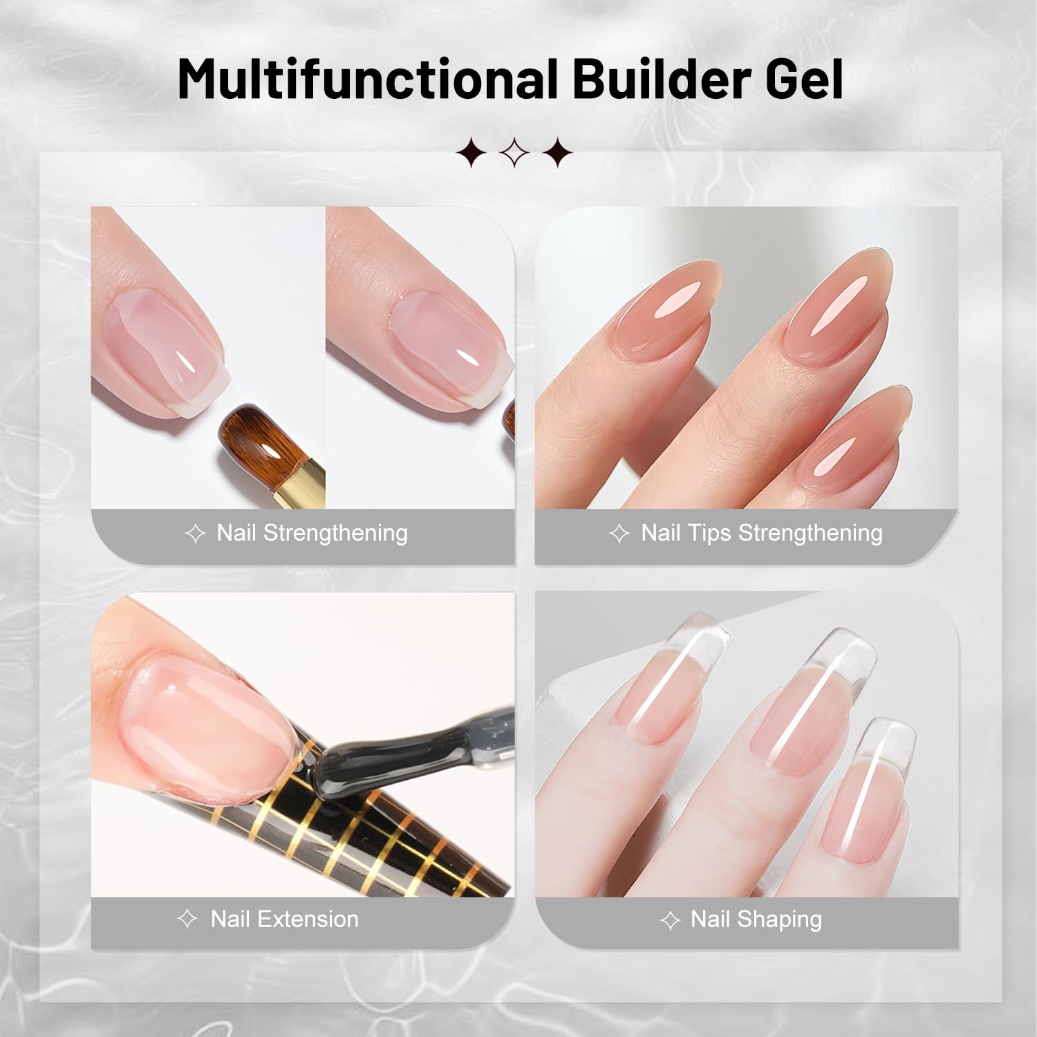 JODSONE Builder Gel: alta resistencia para uñas naturales reforzadas.