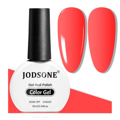 JODSONE Esmalte gel coral rosa 10ml, color vibrante para uñas duraderas.