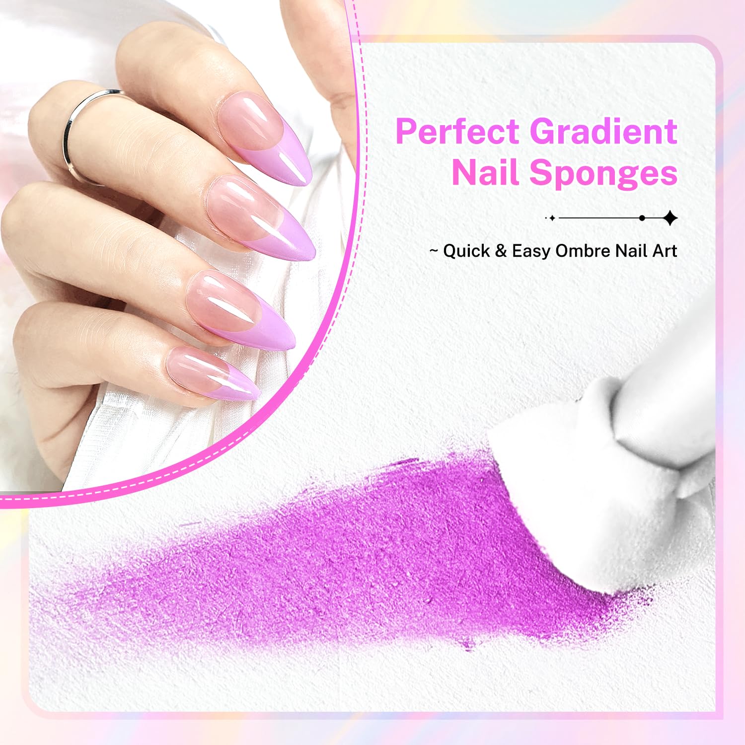 Esponja de latex suave JODSONE para difuminar colores en uñas.