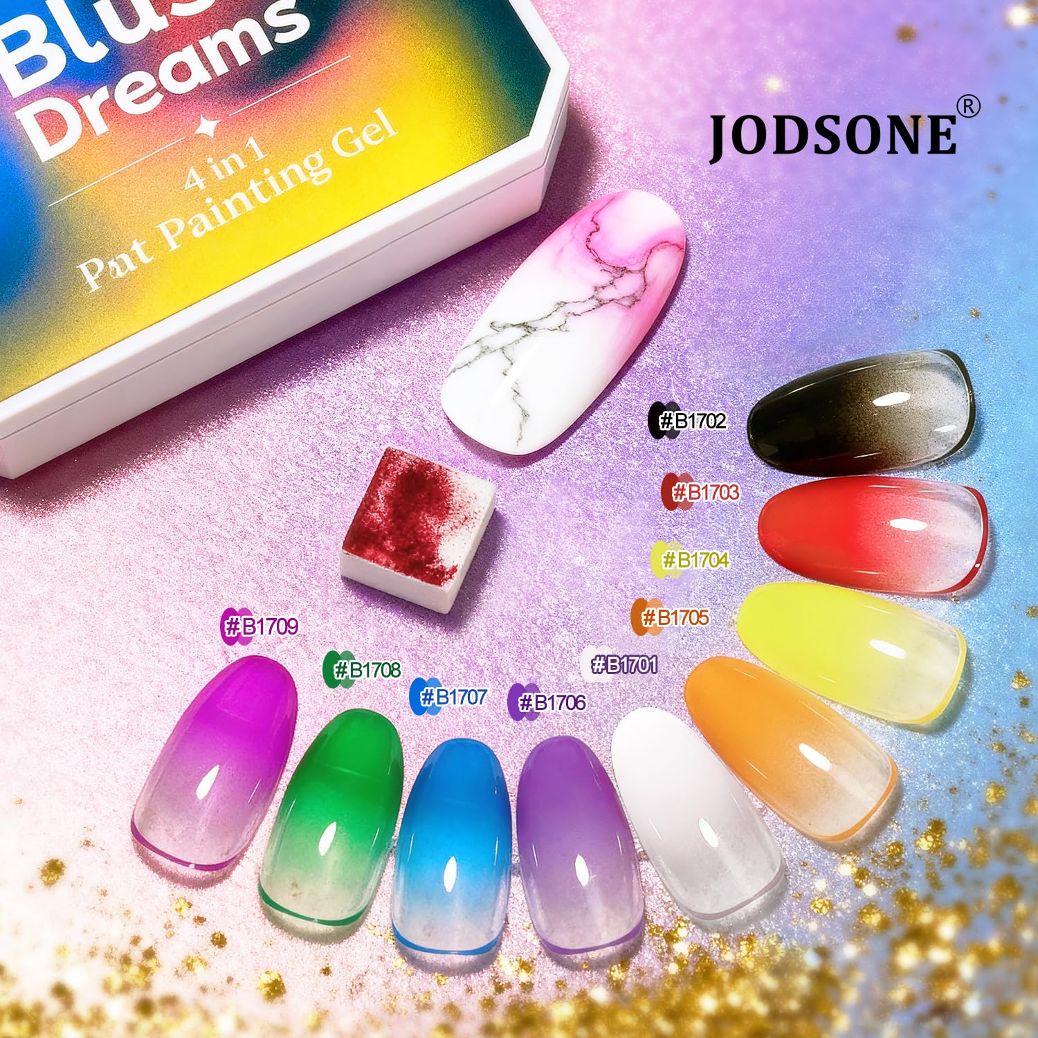 GEL JODSONE con esponja pat-paint blanco para cobertura uniforme.