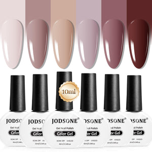 JODSONE set de gel para uñas con 6 colores neutros y acabado brillante.