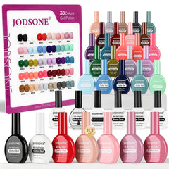 Esmaltes gel JODSONE en botes idénticos para manicuras en casa.