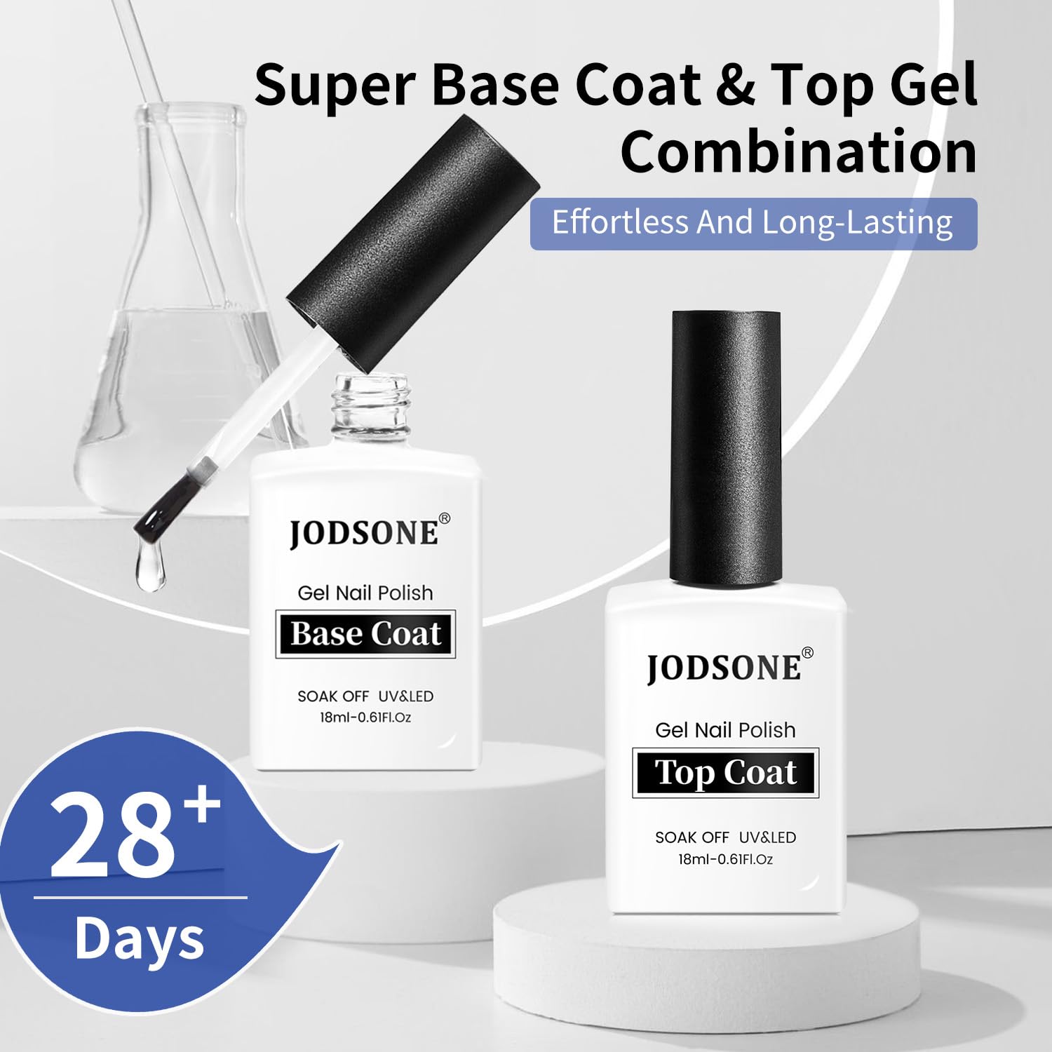 JODSONE top coat 18ml: brillo duradero y acabado sellado.