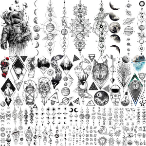 Tatuajes temporales JOEHAPY de espacio, diseños grandes para brazos y espalda