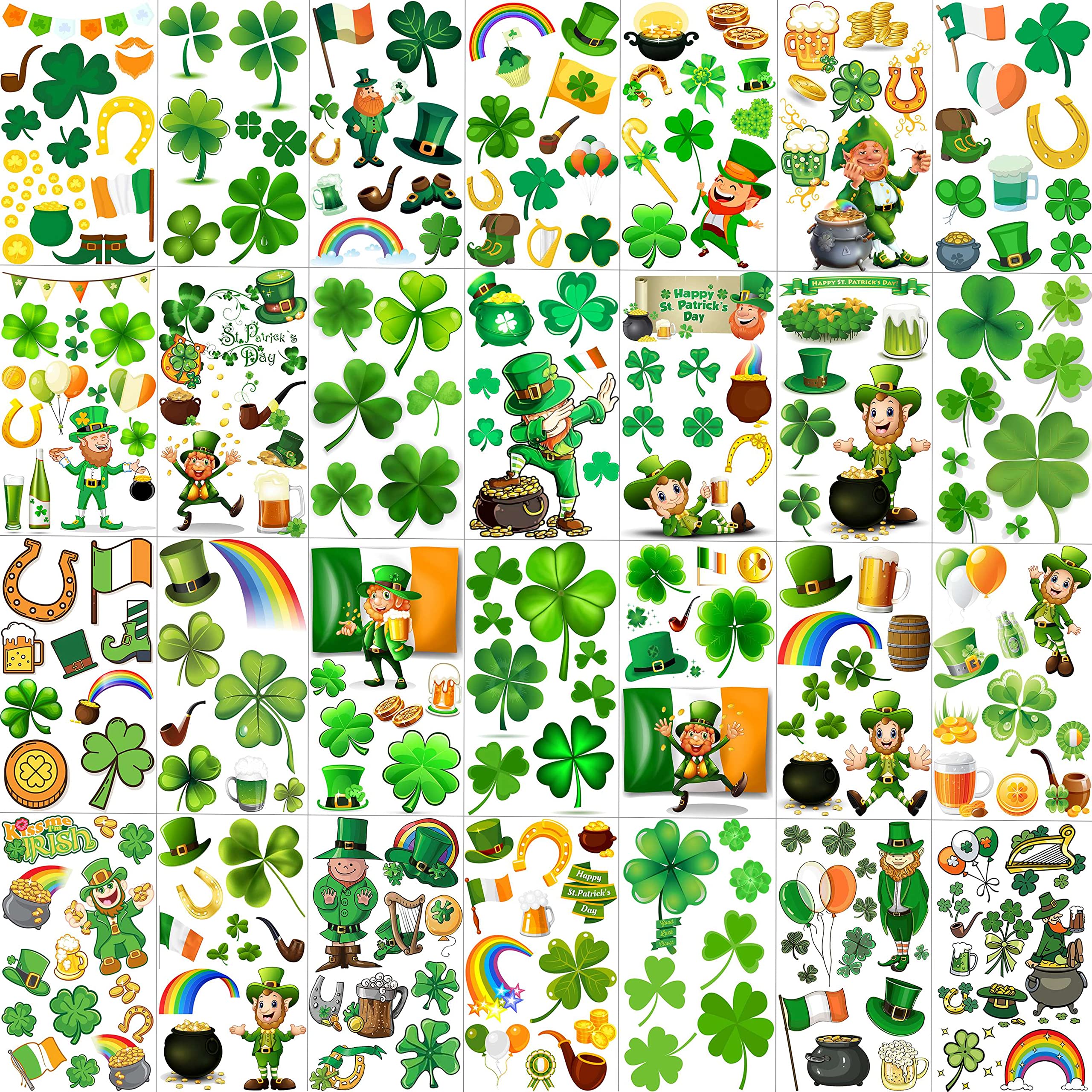 Tatuajes JOEHAPY con variedad de diseños para San Patricio, ideales para fiestas.