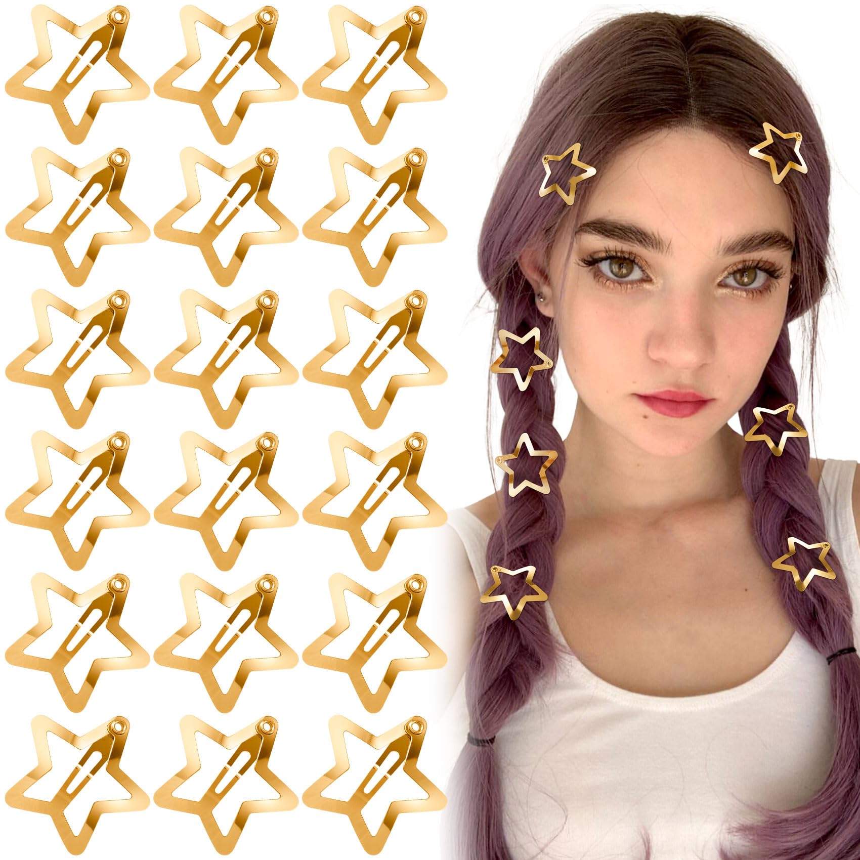 Broches de cabello estrella dorada de Joez, sujeción segura para peinados diarios