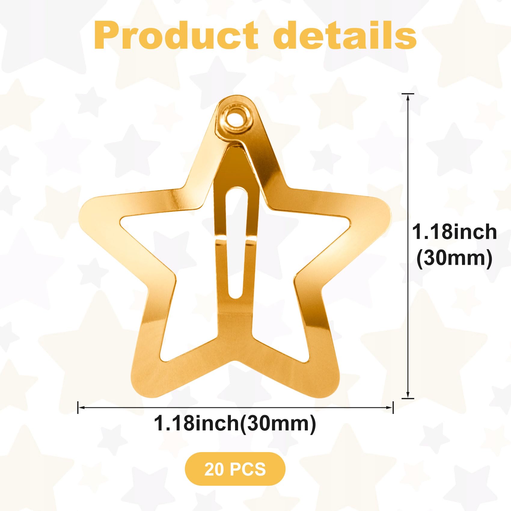 Broche estrella dorada de Joez para trenzas y coletas con agarre estable