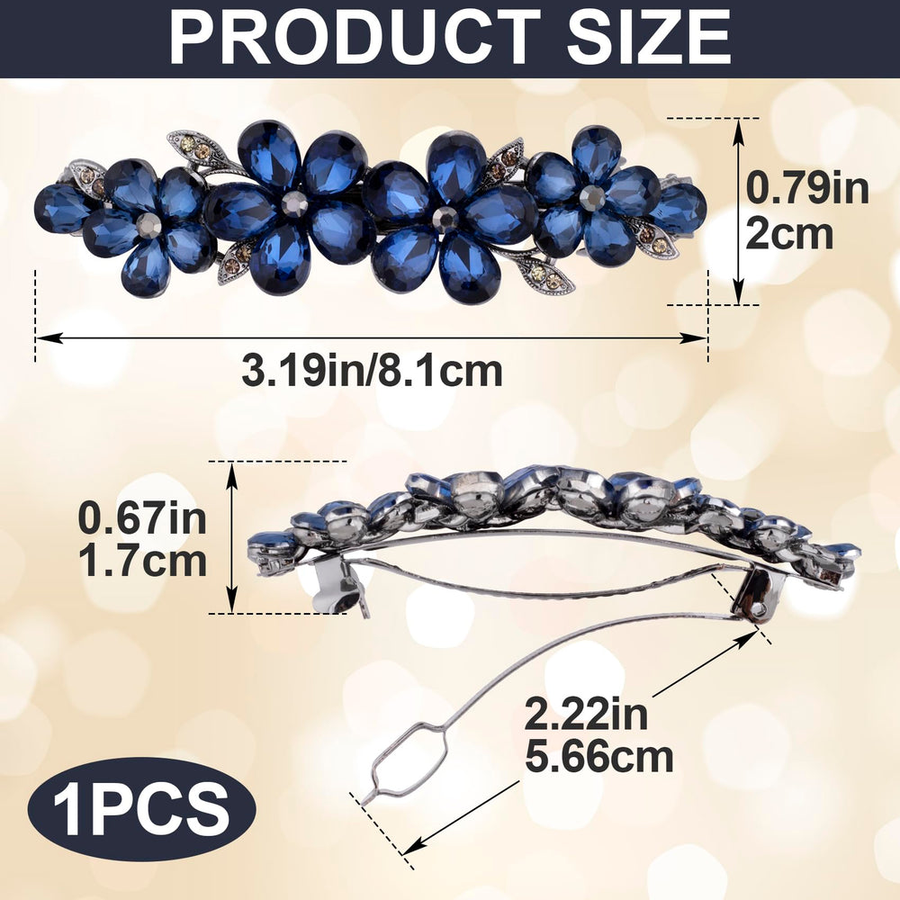 Joez Wonderful pasador azul con cristales, sujeto firme para peinados de día especial