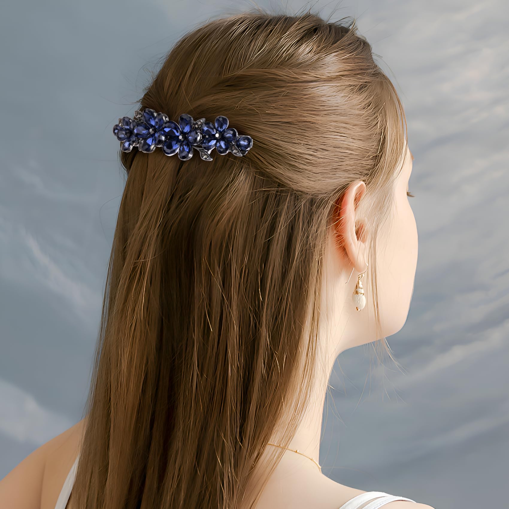 Joez Wonderful prendedor para cabello azul, resalta moños y trenzas