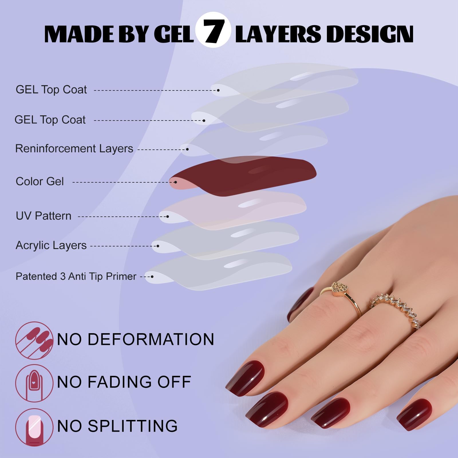 Kit de 32 piezas de uñas postizas Jofay Fashion para ajuste perfecto.