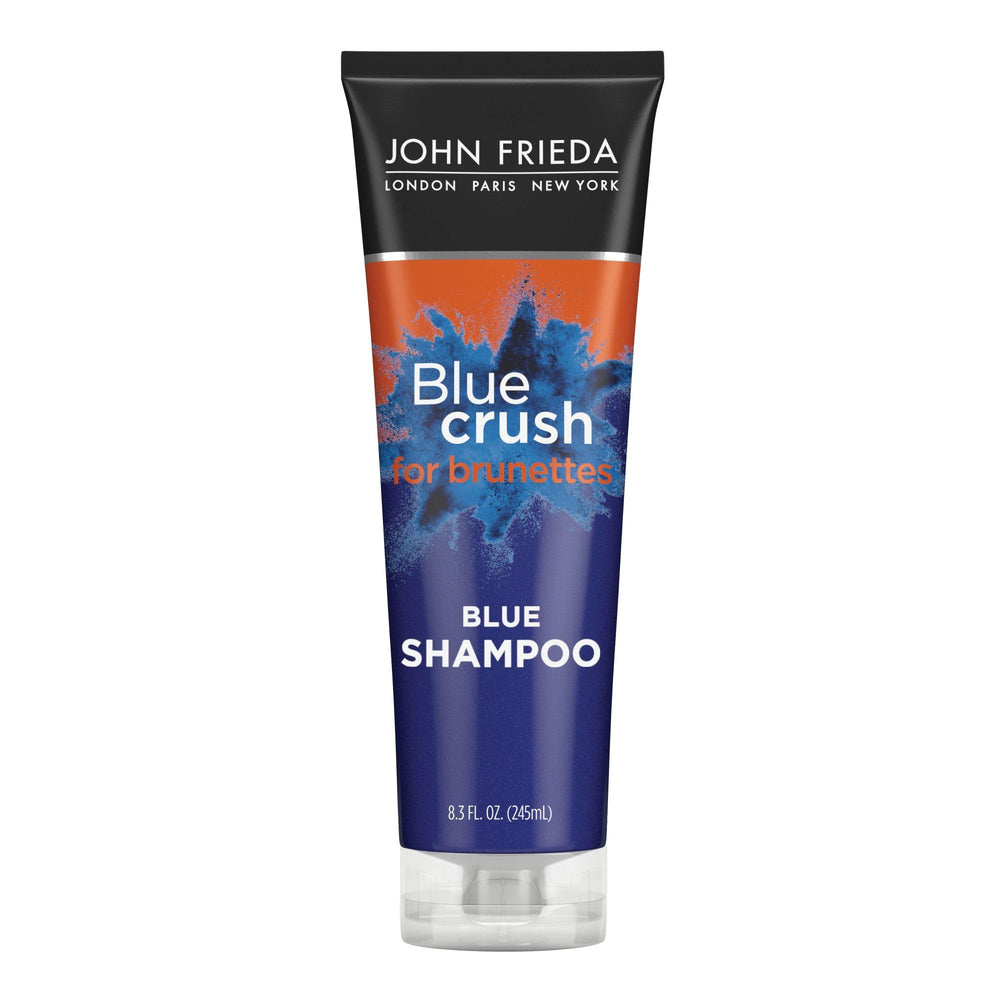 John Frieda Blue Crush: botella con pigmentos azules para neutralizar tonos anaranjados.