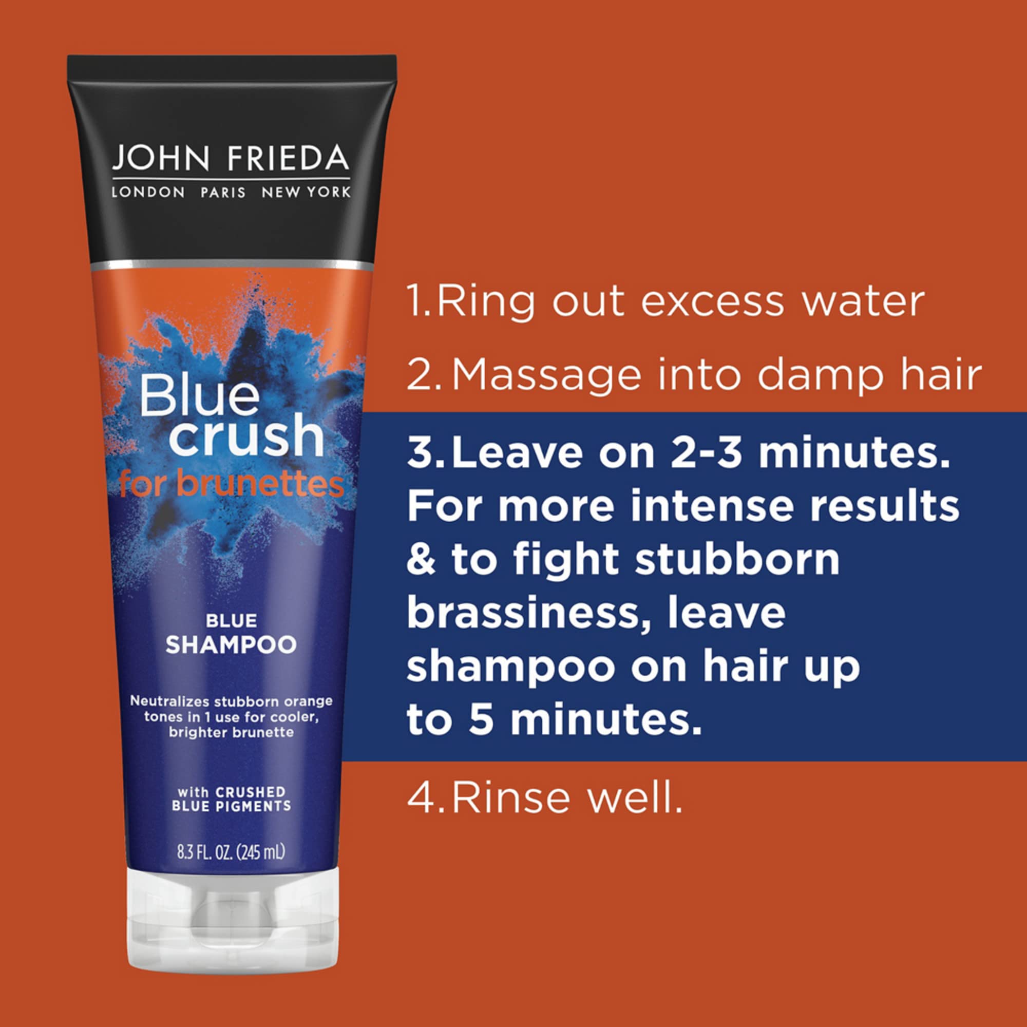 Resultado tras un lavado: brunette más frío y vivo con Blue Crush.