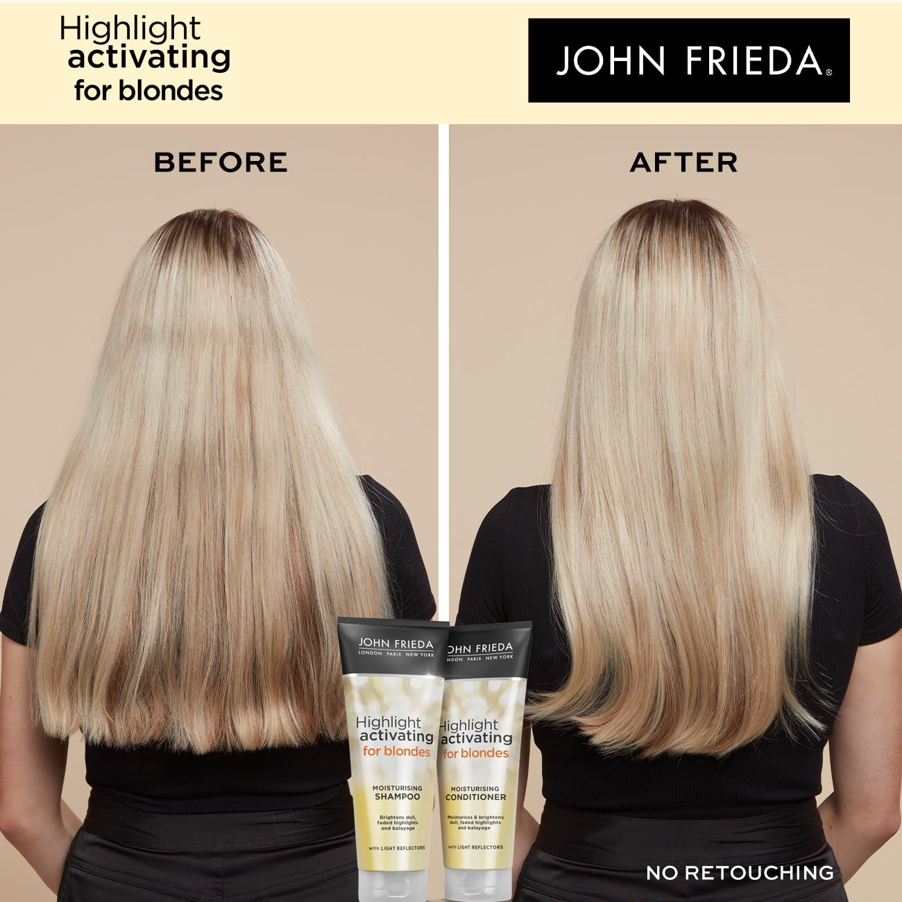 John Frieda Sheer Blonde Highlight fragancia cítrica fresca durante el lavado
