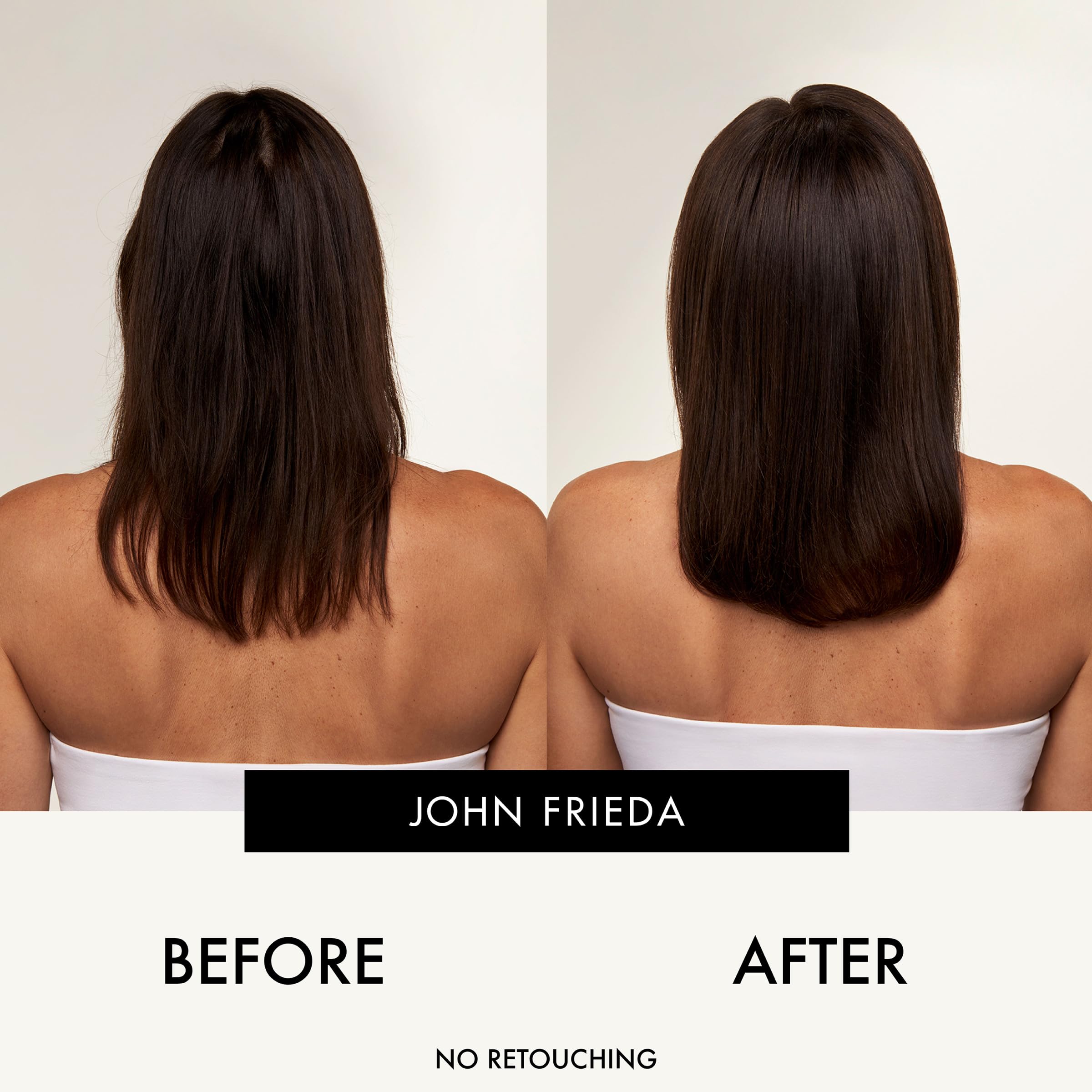 John Frieda Ultrafiller detalle de botella con diseño elegante