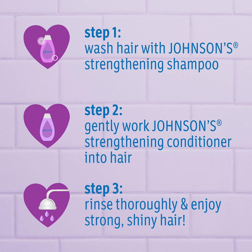 Textura sedosa del acondicionador Johnson's para peinado cómodo