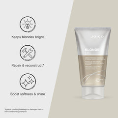 Textura sedosa de Joico Blonde Life Brightening Masque dejando el cabello pulido