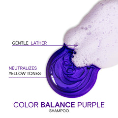 Joico Color Balance Purple Shampoo, muestra de color, muestra tonos fríos para rubio.