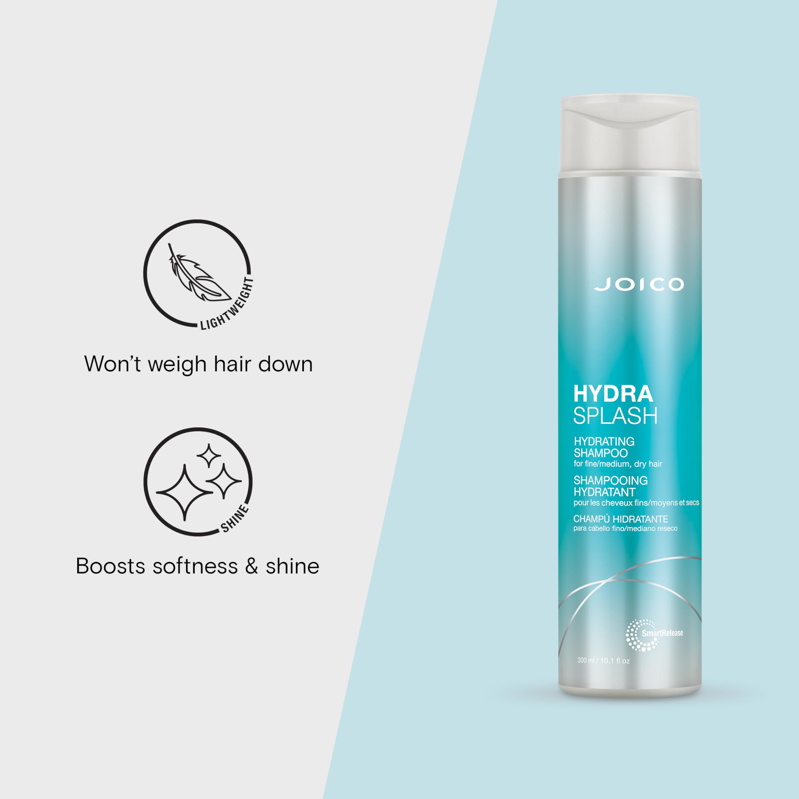 Textura hidratante de HydraSplash en cabello limpio y ligero