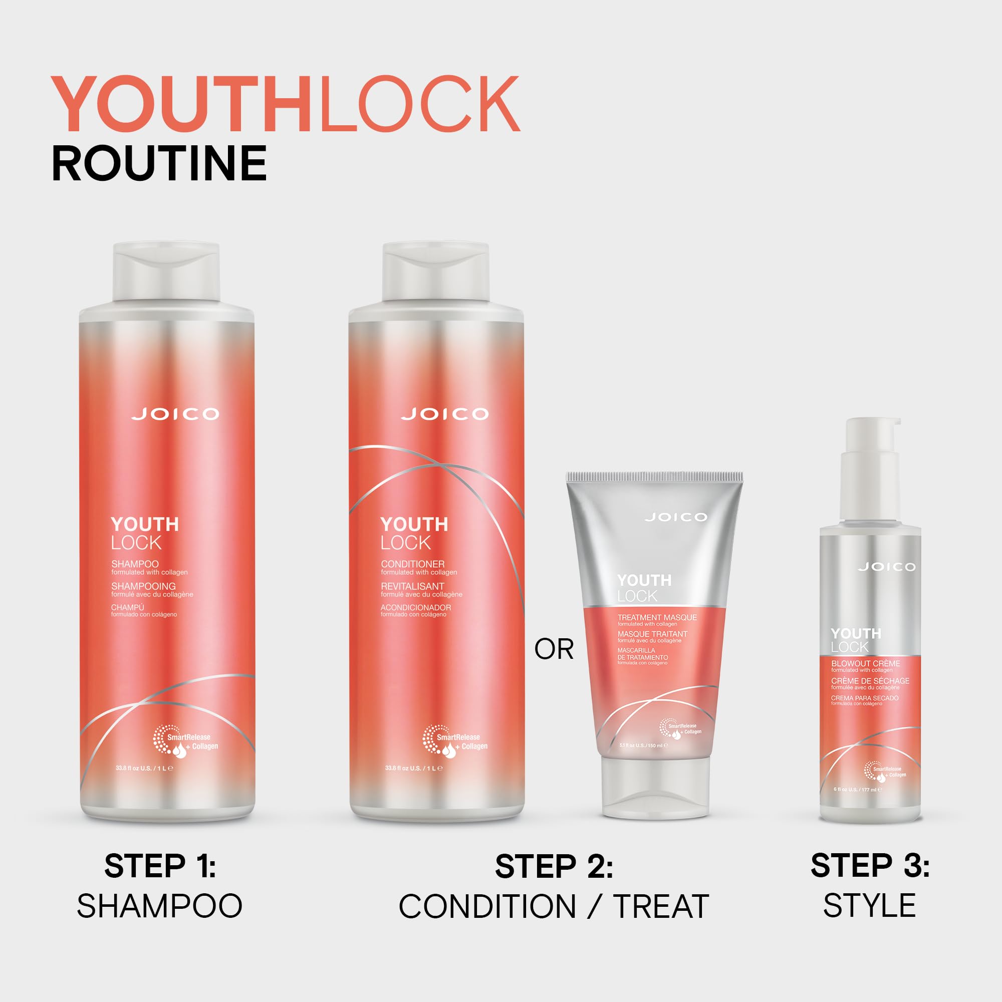 Aplicación suave de YouthLock para desenredar y nutrir.