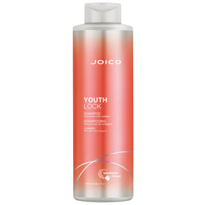Joico YouthLock Shampoo botella en estante para cuidado diario suave