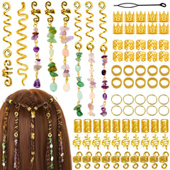 Accesorios Jollidecor para locs con cristales naturales, realzan brillo y textura del peinado