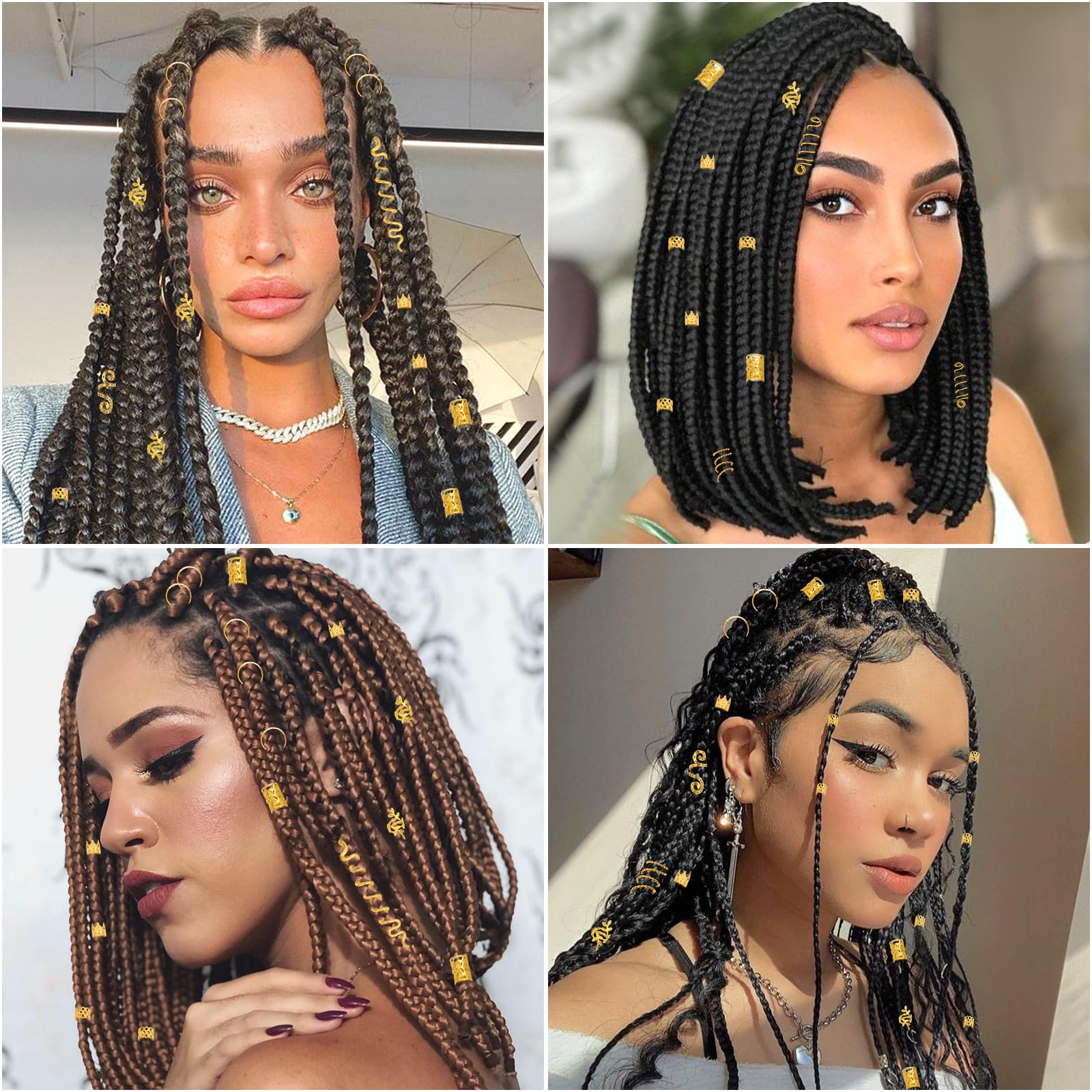 Malla dorada para extensiones capilares, aporta volumen con estilo